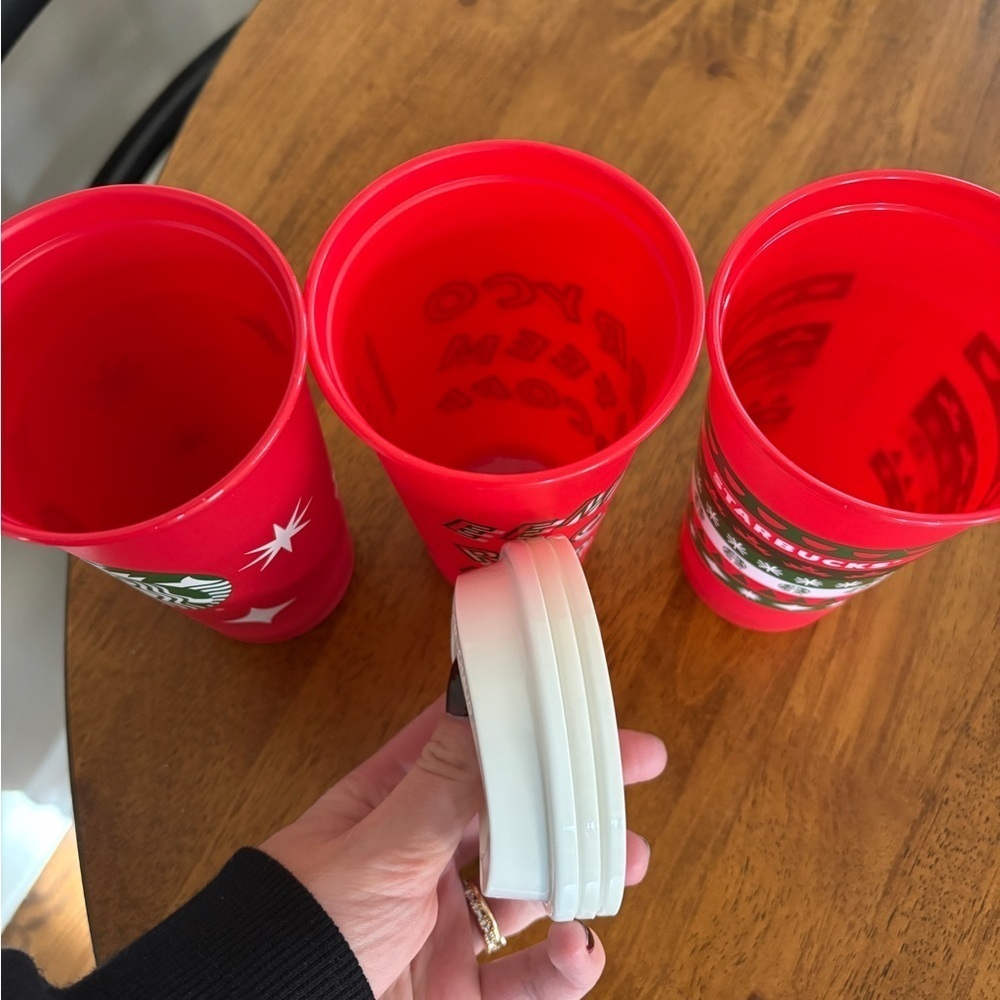 Starbucks Festive Red and Green Holiday Reusable Cups - Picture 5 of 5